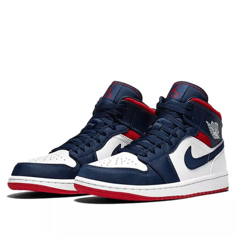 Air Jordan 1 Mid SE USA - Granatowy czerwony BQ6931-104