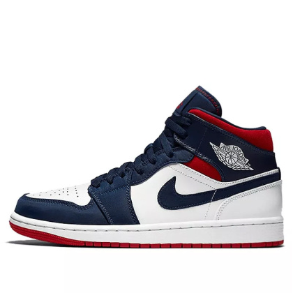 Buty NIKE Air Jordan 1 Mid SE USA - Granatowy czerwony BQ6931-104