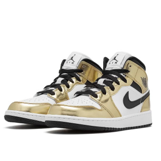 Buty NIKE Air Jordan 1 Mid Metallic Gold - Złote DC1420-700