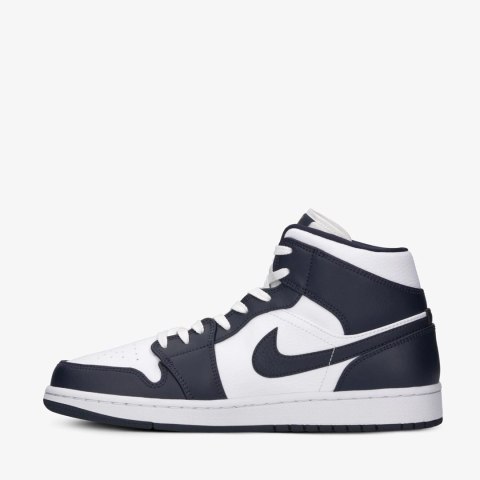 Buty NIKE Jordan 1 MID - Granatowe - White Metallic Gold Obsidian