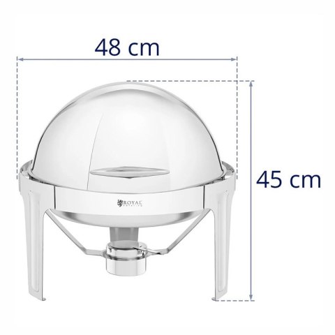Podgrzewacz do potraw okrągły gastronomiczny 5,8L - Pzenośny stalowy