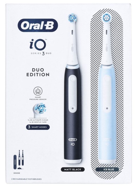 Braun Oral-B szczoteczka elektryczna iO 3 zestaw DUO BLACK & BLUE