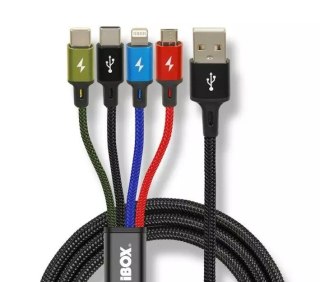 KABEL I-BOX USB 4W1 2XUSB-C, MICROUSB, LIGHTNING