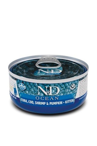 FARMINA N&D CAT OCEAN TUNA,COD,SHRIMP&PUMPKIN KITTEN - mokra karma dla kociąt - 70 g