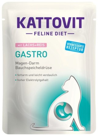 KATTOVIT GASTRO Łosoś z ryżem 85g dla kota