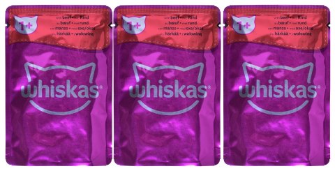 WHISKAS Klasyczne Posiłki w sosie - mokra karma dla kota - saszetka - 12x85 g