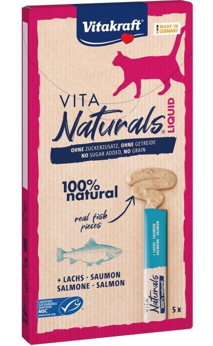 VITAKRAFT VITA NATURALS Liquid łosoś przysmak dla kota 5x15g