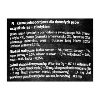 DOLINA NOTECI Rafi z indykiem, żurawiną i borówką - mokra karma dla psa - 400g