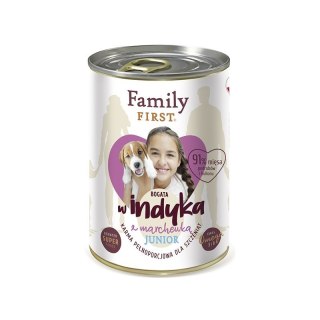 FAMILY FIRST Junior Indyk z marchewką - mokra karma dla psa - 400 g