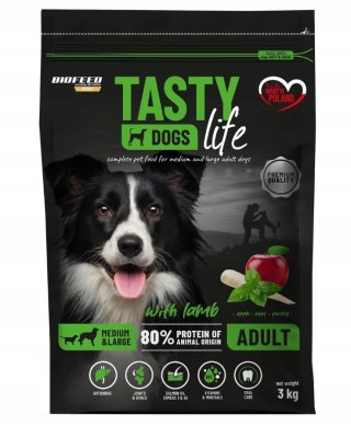 BIOFEED TASTY DOGS LIFE ADULT M&L WITH LAMB 3KG