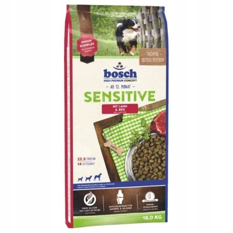 BOSCH Sensitive Lamb & Rice - karma dla psów z wrażliwym żołądkiem z jagnięciną i ryżem - 15 kg