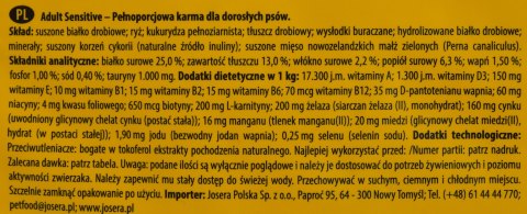 Josera JosiDog Adult Sensitive sucha dla psów 15kg