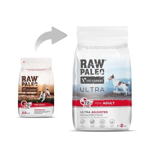 VetExpert Raw Paleo Ultra Wołowina Mini Adult 2kg