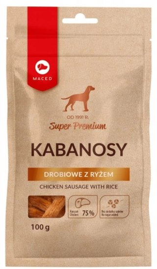 MACED Kabanosy drobiowe z ryżem - przysmak dla psa - 100g