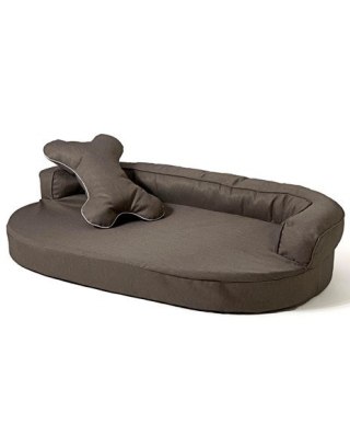 GO GIFT Sofa owalna - legowisko dla zwierząt brąz - 100 x 65 x 10 cm