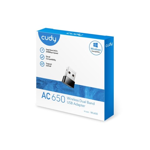 Karta sieciowa CUDY WU650 AC650 USB 2.0 Nano