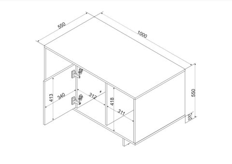 Stolik kawowy/ława ALMA 100x55xh55 kaszmir