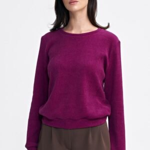 Bluza z dzianiny prążkowanej z długim rękawem BL08 Purpura - Nife
