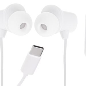 L-BRNO Słuchawki douszne przewodowe z mikrofonem typu c EP42 USB 120cm białe
