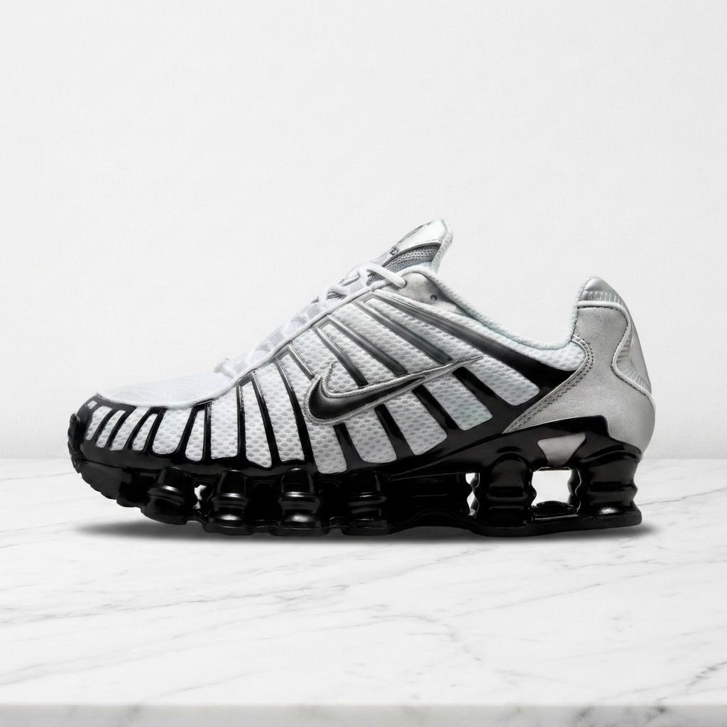 Buty NIKE Shox TL Metallic Silver Wolf Grey Szary, biały