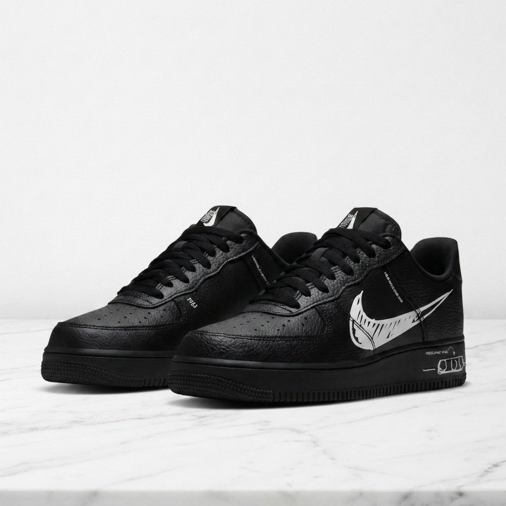 Sneakersy unisex NIKE Air Force 1 LV8 Utility Sketch Czarny