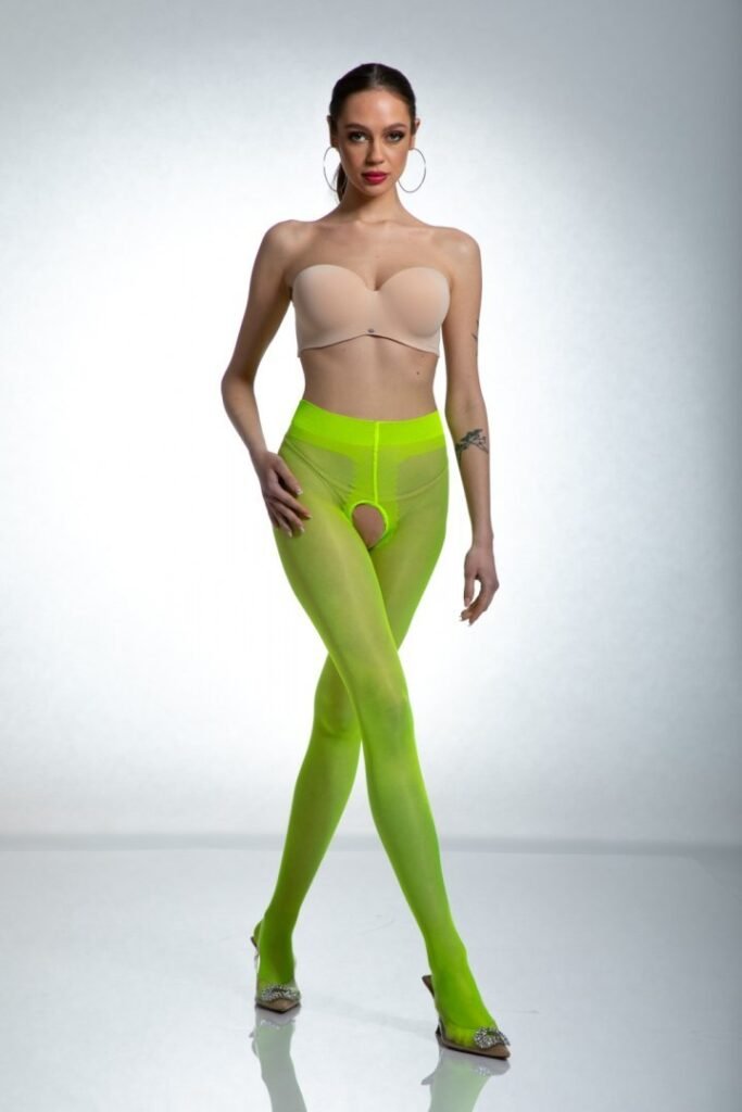 Rajstopy Model Hip Gloss Fluo Żółty 20 DEN Yellow - Amour
