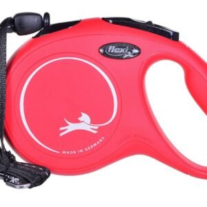 Smycz flexi automatyczna New Classic M linka 8 m - dla psa do 20 kg, kolor czerwony