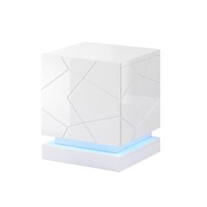 Szafka nocna QIU 2szt. 46x41,5xH53 biały połysk/biały połysk