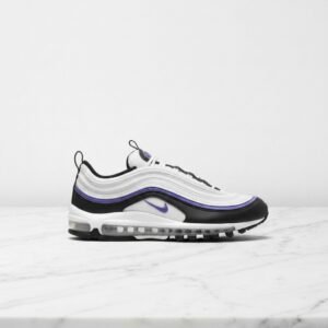 Buty Nike Air Max 97 dla kobiet, wygodne sneakersy na co dzień, biel czerń fiolet, lekka i oddychająca cholewka 921826-109