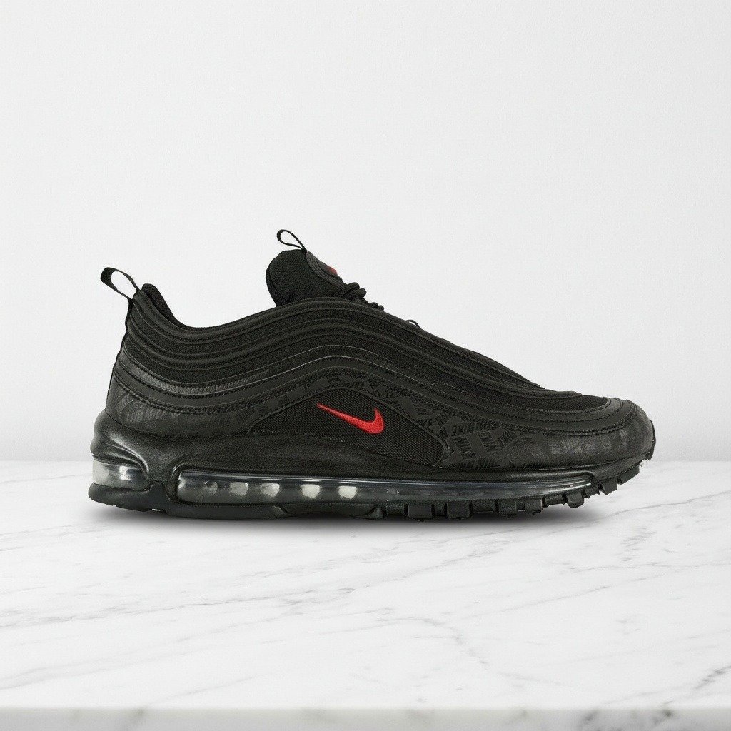 Buty Nike Air Max 97 na co dzień, czarno-czerwone, wygodna poduszka Max Air, unisex, idealne do wielu stylizacji, AR4259-001
