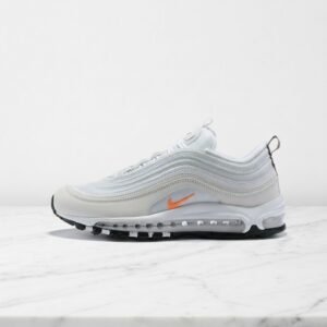 Buty Nike Air Max 97 Cone Orange na co dzień, unisex, wygodne sneakersy biało pomarańczowe, tekstylny materiał i syntetyk, BQ4567-100