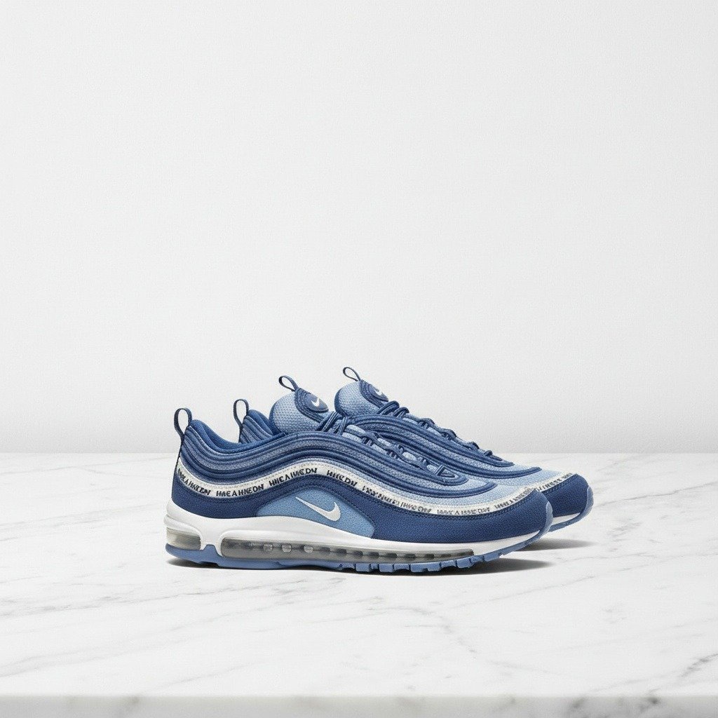 Buty sportowe Air Max 97 Have a Nike Day Indigo Storm, wygodne na co dzień, unisex, niebiesko-białe, BQ9130-400