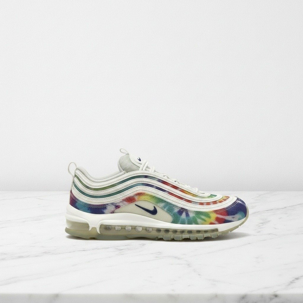 Na co dzień i na dłużej, sneakersy unisex Nike Air Max 97 Golf NRG Tie-Dye, biały wielokolorowy CK1219-100