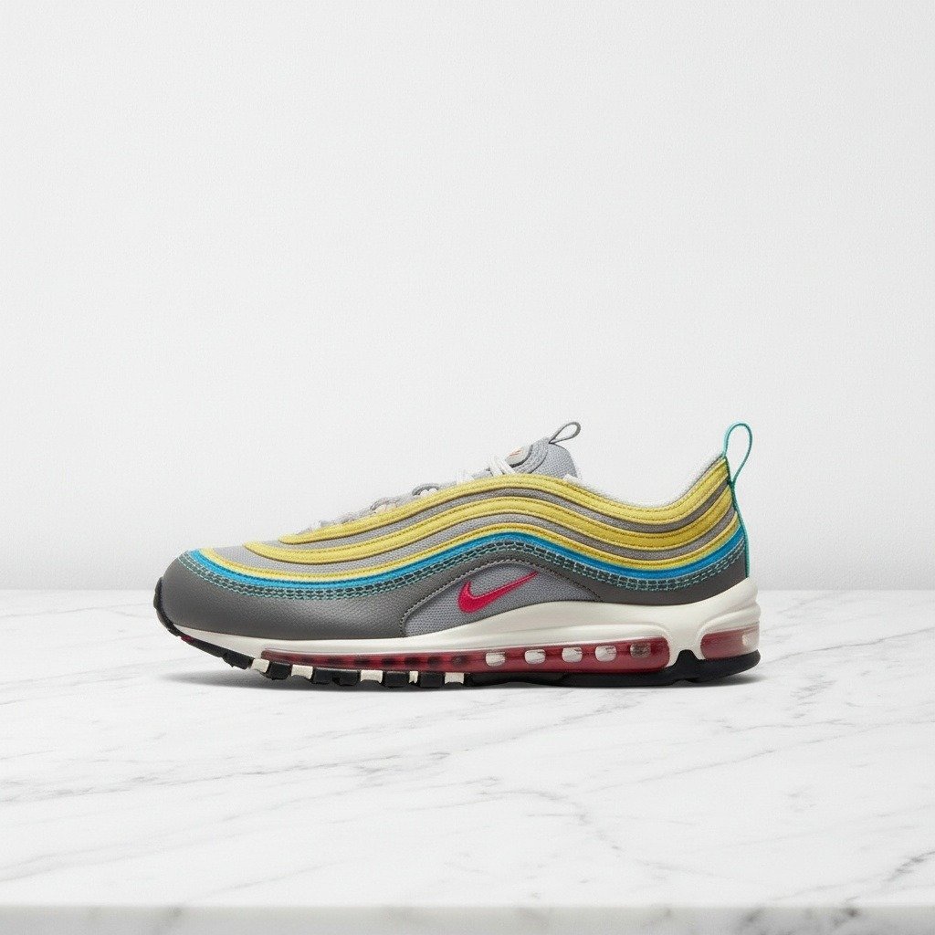 Buty Nike Air Max 97 SE Air Sprung Iron Grey, unisex, wygodne na co dzień, szaro żółte, DH4759-001