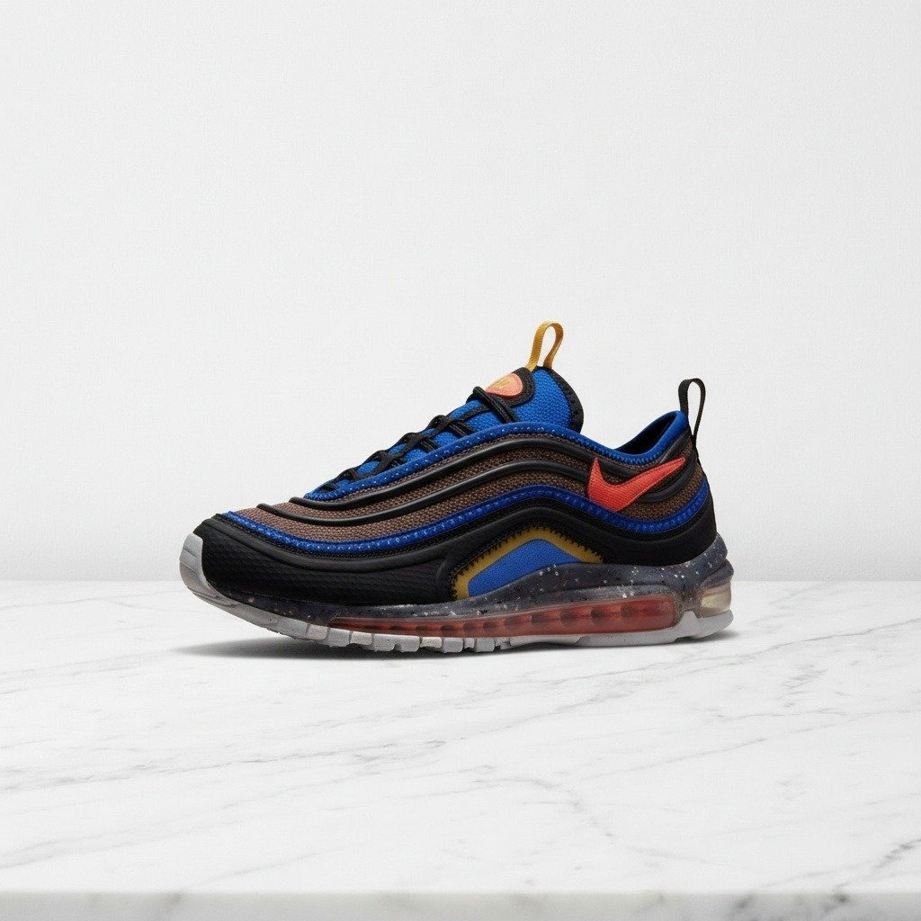 Buty Nike Air Max Terrascape 97 na co dzień, czarno niebieskie, wygodna amortyzacja Air, męskie, DQ3976-002