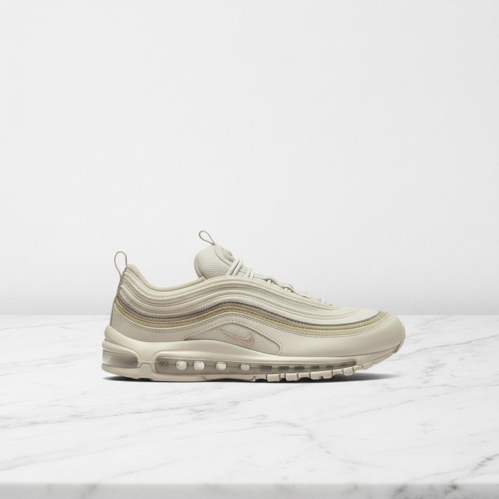 Buty damskie na co dzień, Nike Air Max 97 Bone Beige, wygodne sneakersy w beżu i oliwce do codziennych stylizacji, DX3947-200