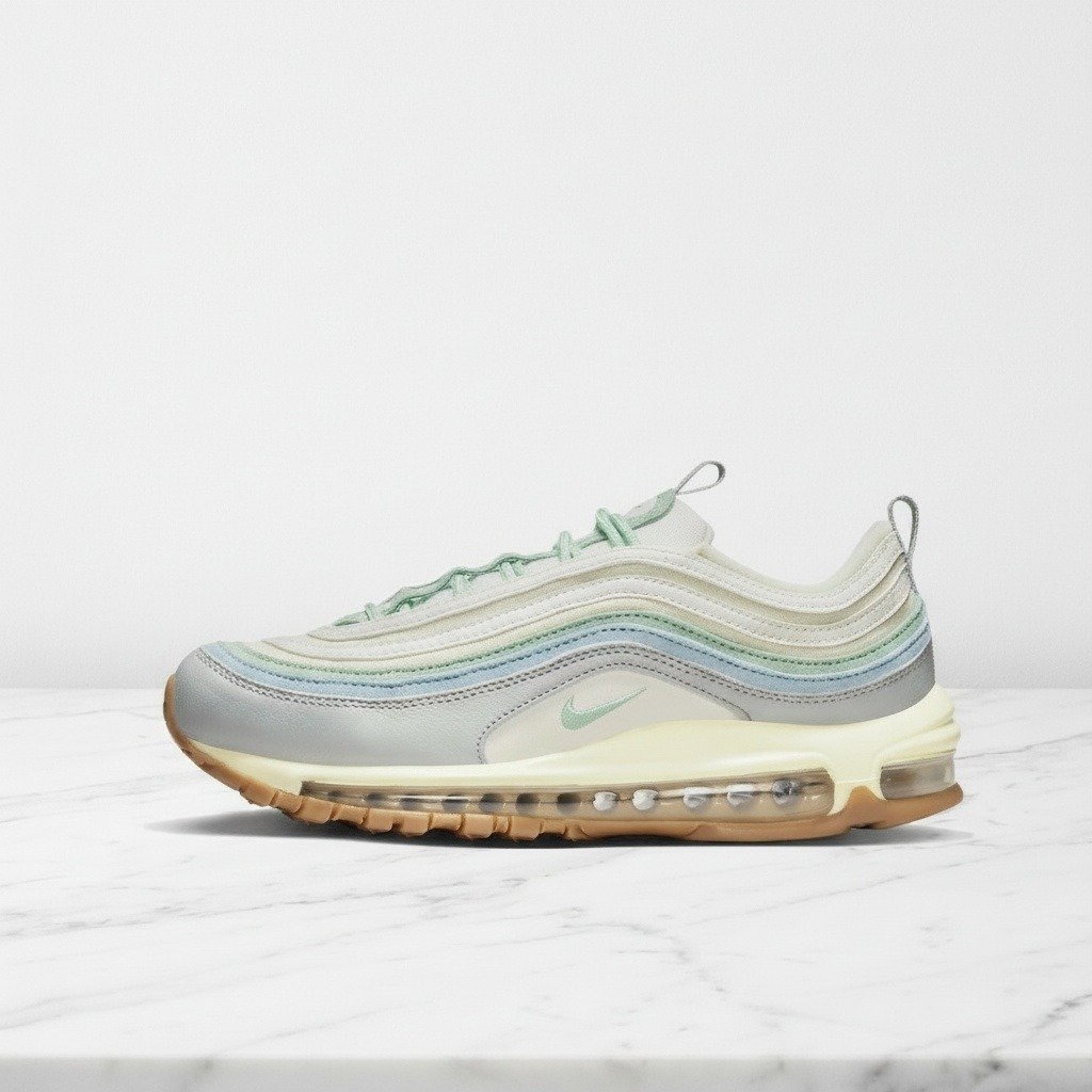 Buty na co dzień Nike Air Max 97 Certified Fresh, wygodne sneakersy unisex, beżowo błękitno miętowe, pasują do wielu stylizacji DX5766-131
