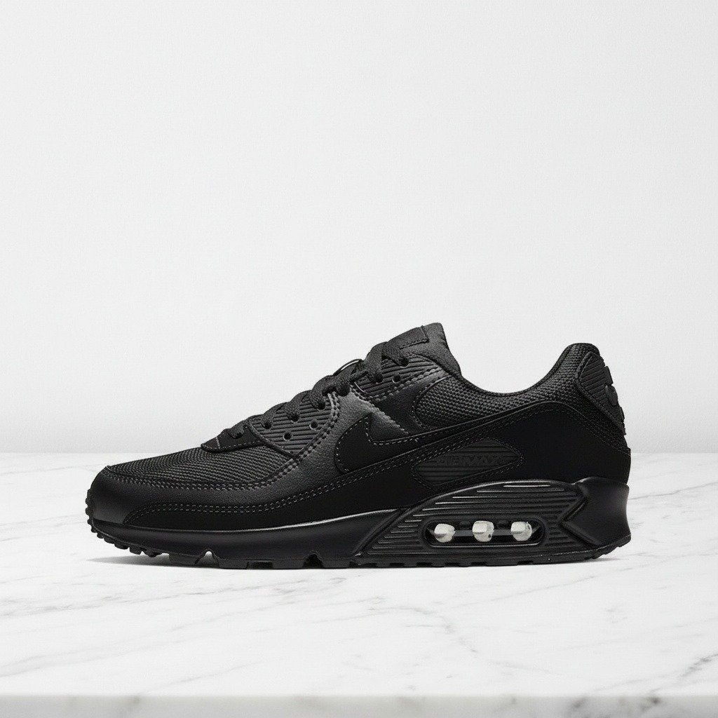 Buty Nike Air Max 90 Recraft Triple Black na co dzień, wygodne czarne sneakersy unisex, CN8490-003
