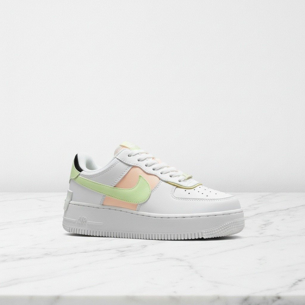 Buty damskie Nike AF1 Shadow biało-zielone, wygodne sneakersy na co dzień, Summit White, CI0919-107