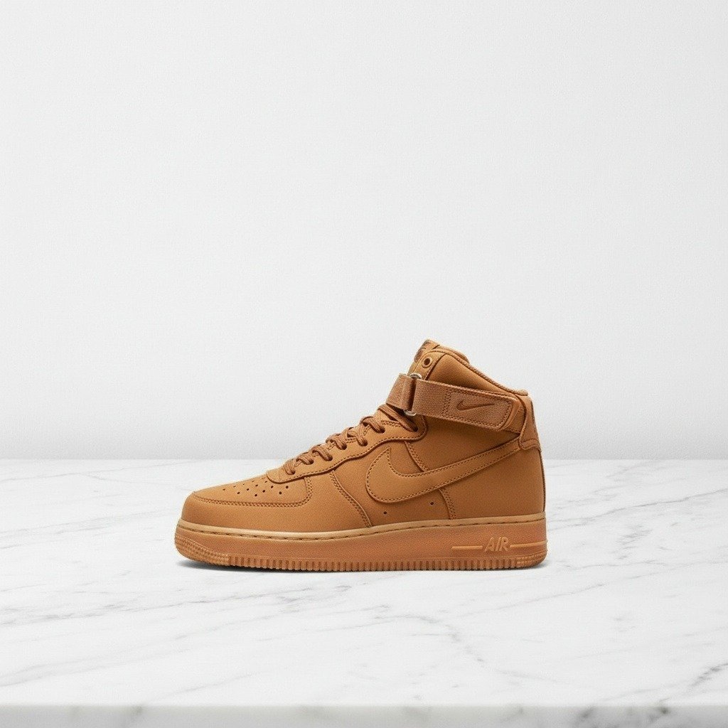 Buty Nike Air Force 1 High Flax, dla niej i dla niego, wygodne na co dzień, brązowy nubuk, CJ9178-200