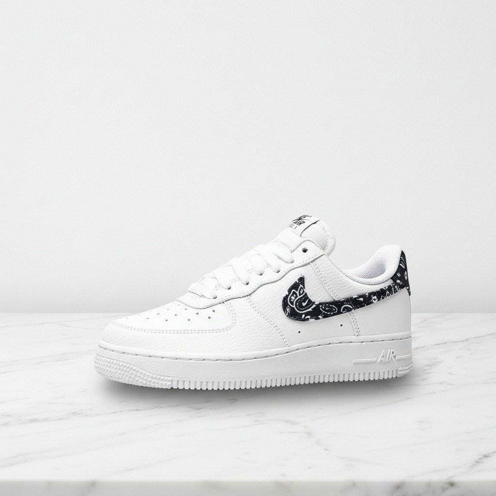 Buty Nike Air Force 1 Low 07 Black Paisley na co dzień, unisex, wygodne, biało-czarne sneakersy skórzane DH4406-101