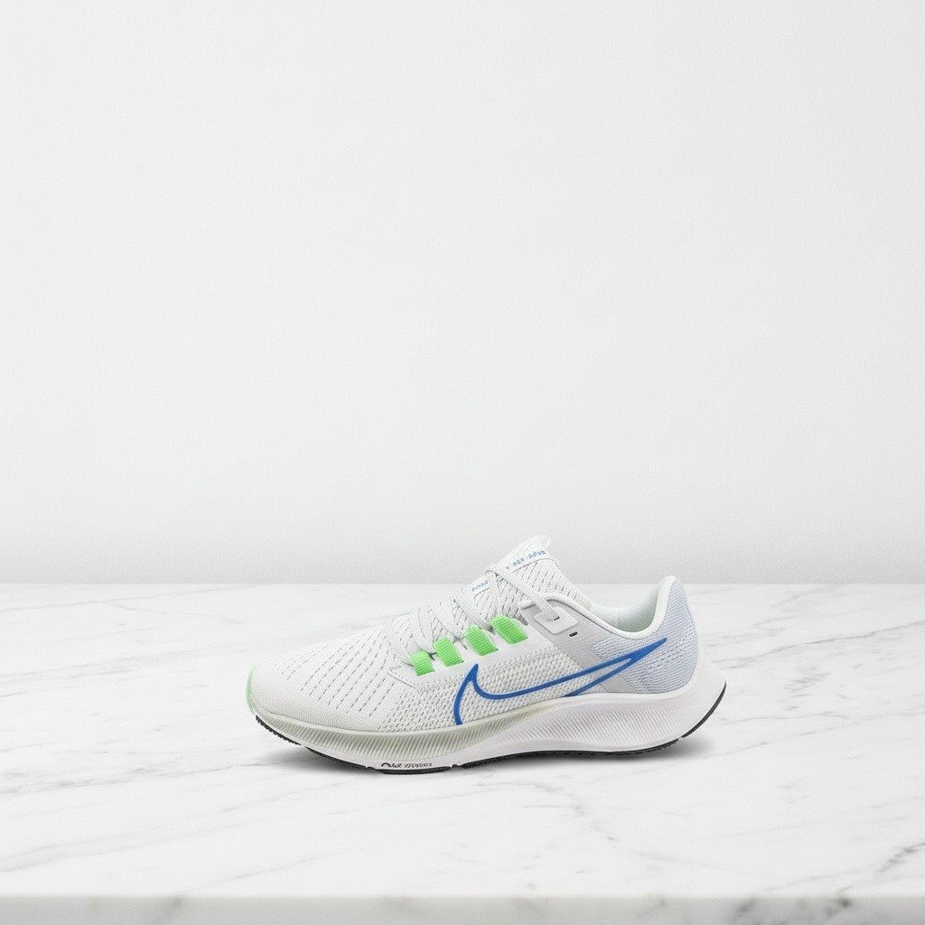 Nike Air Zoom Pegasus 38, wygodne sneakersy na co dzień dla niego i dla niej, biało niebieskie, oddychająca siatka, CW7356-103