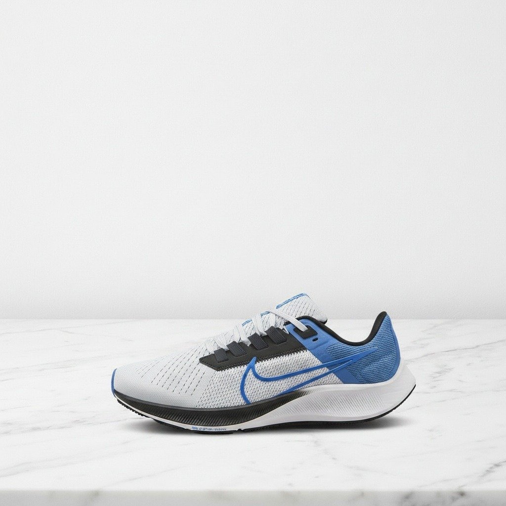Buty Nike Air Zoom Pegasus 38 Blue dla niej i dla niego, wygodne na co dzień, biało-niebieskie sneakersy do biegania CW7356-009