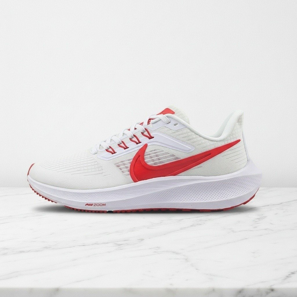 Buty sportowe na co dzień, Nike Air Zoom Pegasus 39 Premium, biało czerwone, wygodne, unisex, DH4072-103