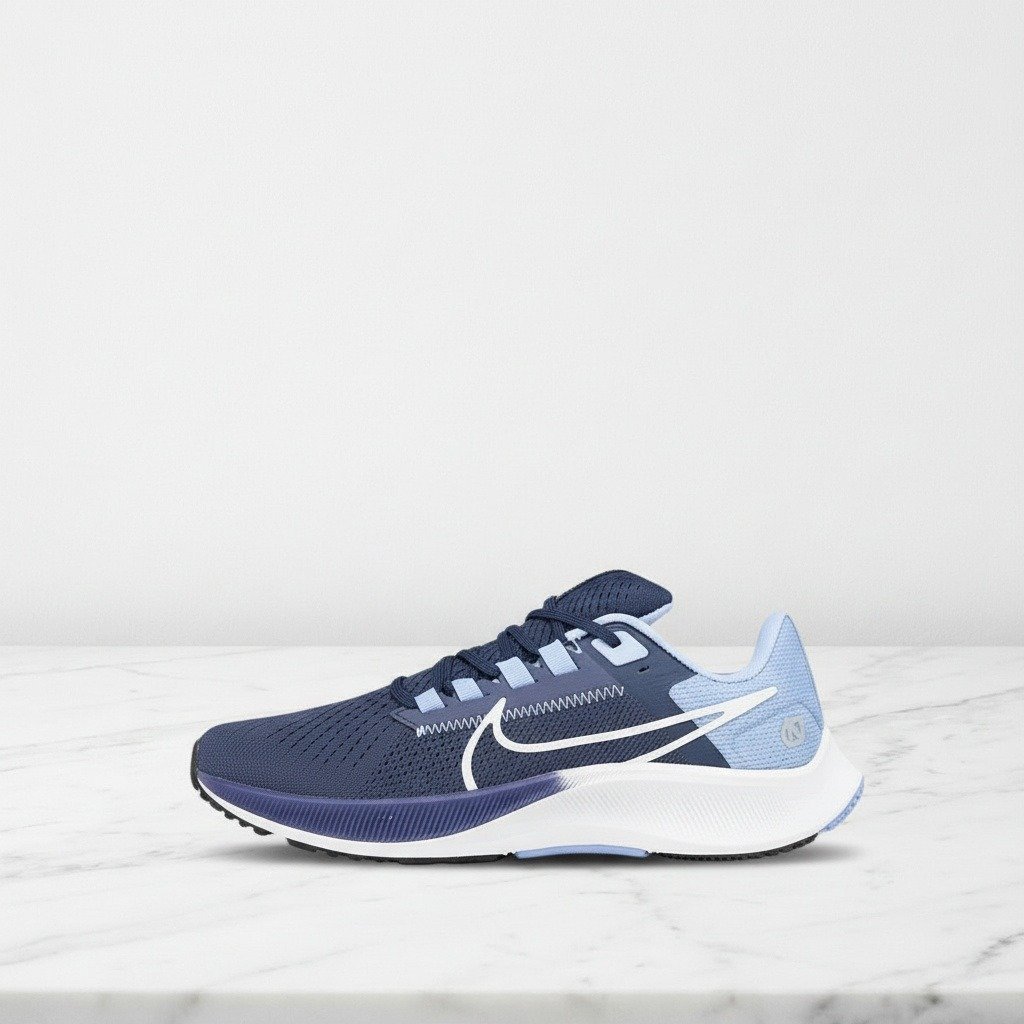 Nike Air Zoom Pegasus 38 na co dzień, wygodne sneakersy unisex w kolorze granatowo-błękitnym, tekstylna siatka DJ0860-400