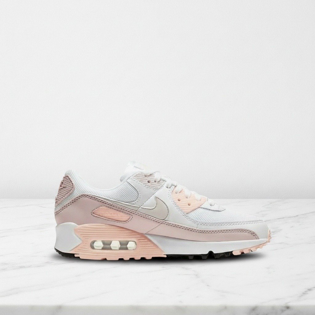Buty Nike Air Max 90 White Barely Rose, damskie sneakersy na co dzień, wygodna amortyzacja, CT1030-101