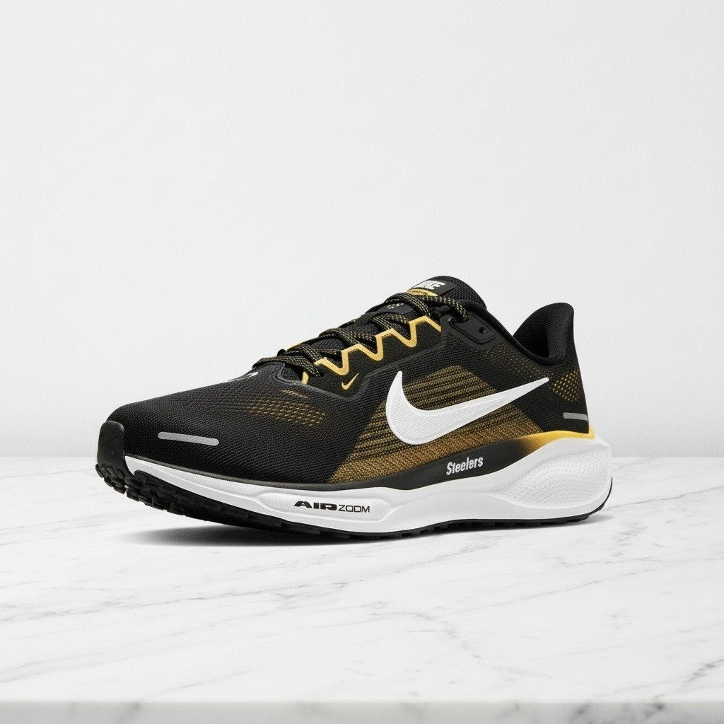 Buty sportowe na co dzień, Nike Air Zoom Pegasus 41 męskie, czarno żółte, oddychająca siatka, wygodne na cały dzień FZ5097-001