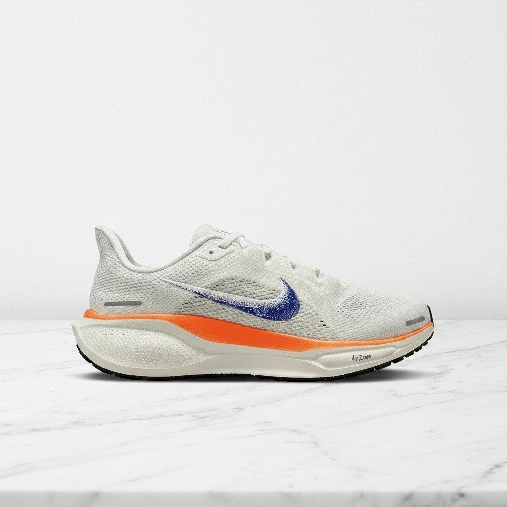 Buty do biegania damskie Nike Pegasus 41 FP Blueprint Pack, wygodna amortyzacja ReactX, biało-pomarańczowe HF7362-900