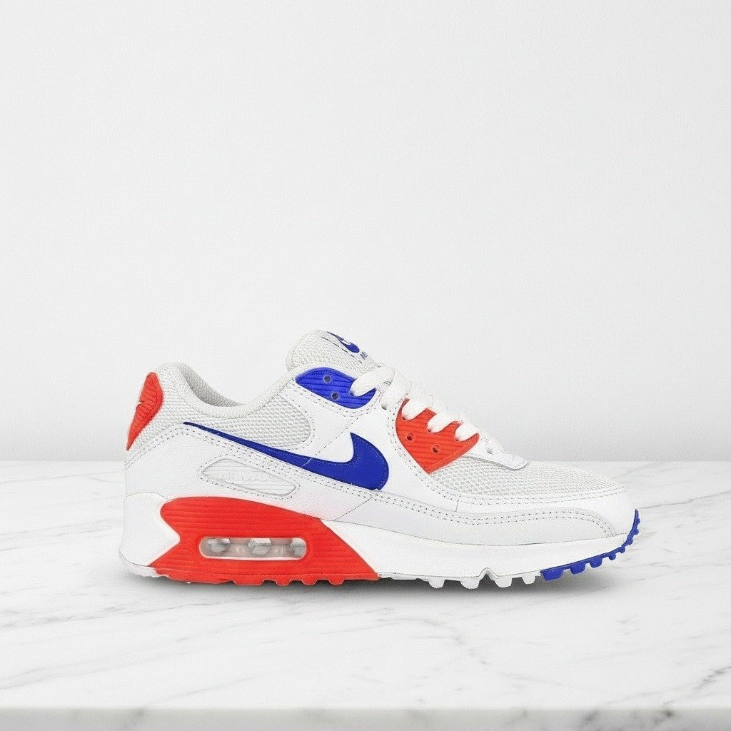 Buty sportowe Nike Air Max 90 na co dzień, biało niebieskie, unisex, wygodne na cały dzień, pasują do wielu stylizacji CT1039-100
