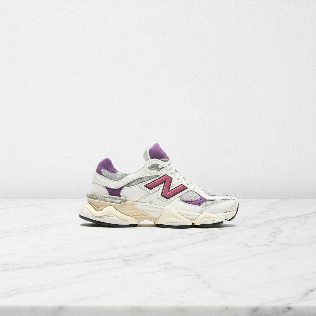 Buty New Balance 9060 Esc na co dzień, unisex, biało-fioletowe, siatka i skóra, wygodna amortyzacja na cały dzień, U9060ESC